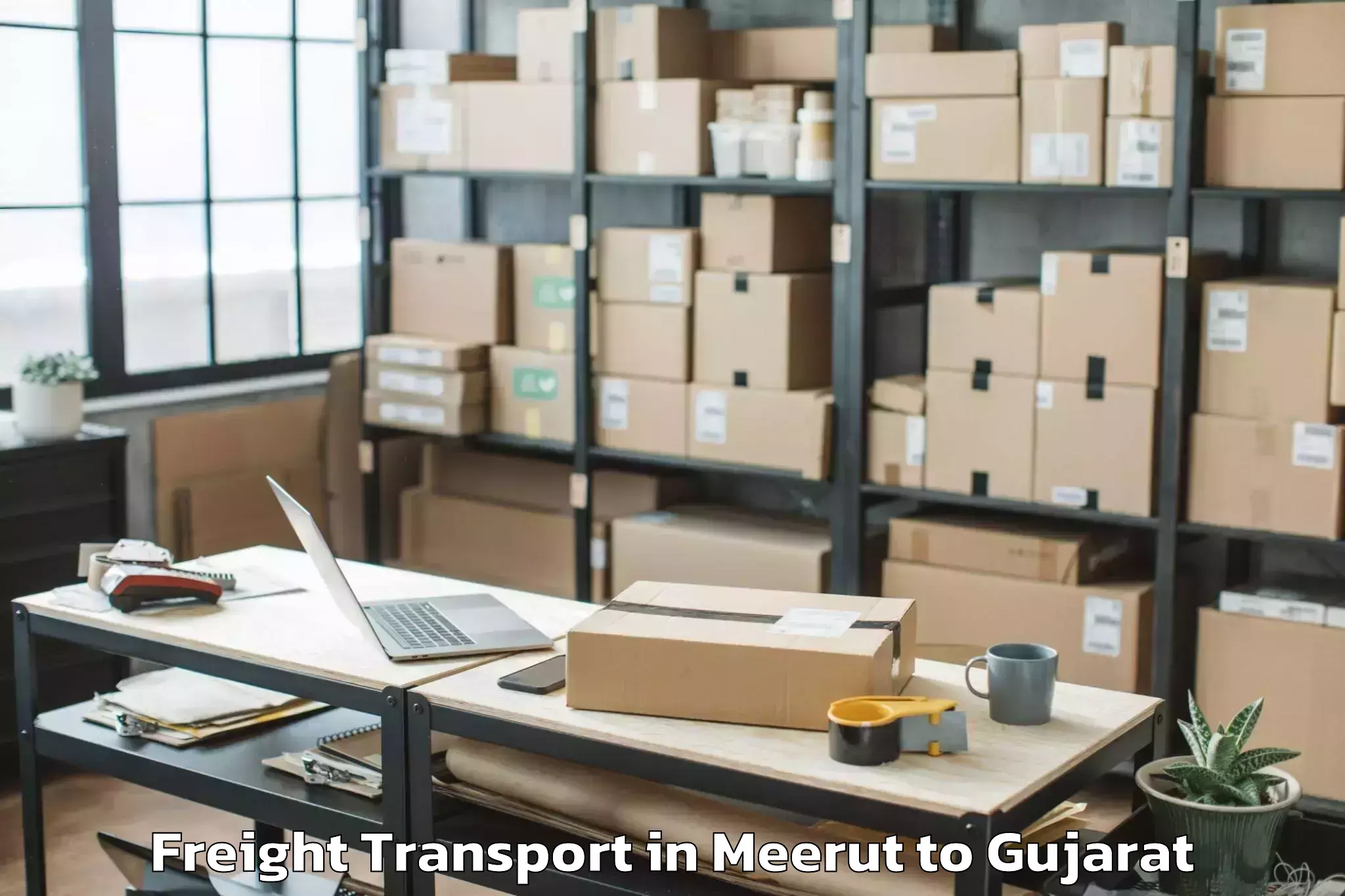 Top Meerut to Deesa Freight Transport Available